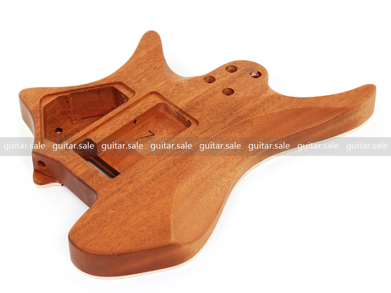 6 String Headless Solid Mahogany Electric Guitar Body with Satin Finish (YMB-031)