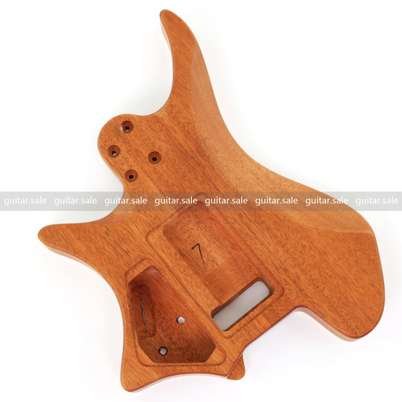 6 String Headless Solid Mahogany Electric Guitar Body with Satin Finish (YMB-031)