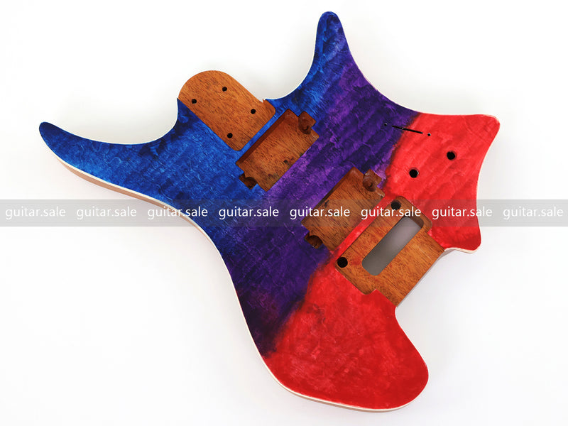 6 String Headless Solid Mahogany Electric Guitar Body with Satin Finish (YMB-031)