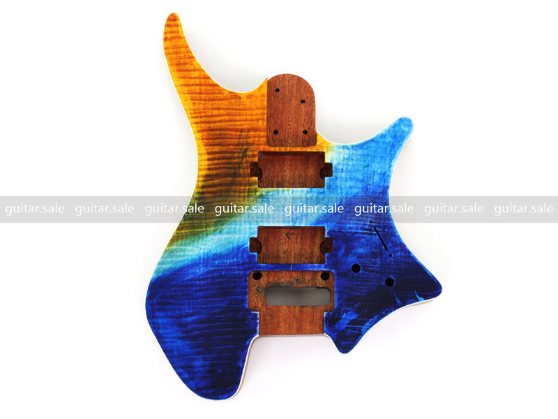 6 String Headless Solid Mahogany Electric Guitar Body with Satin Finish (YMB-032)