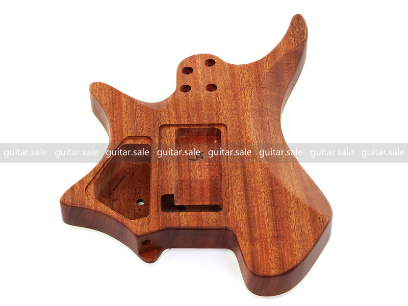 6 String Headless Solid Mahogany Electric Guitar Body with Satin Finish (YMB-032)