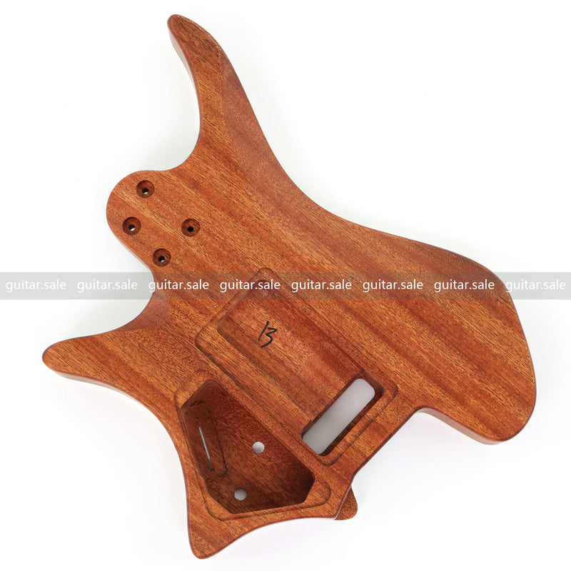 6 String Headless Solid Mahogany Electric Guitar Body with Satin Finish (YMB-032)