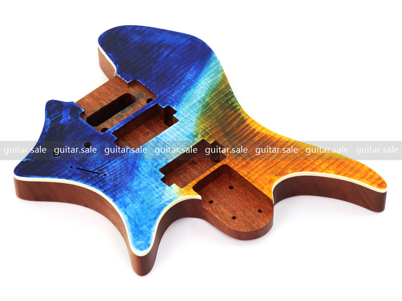 6 String Headless Solid Mahogany Electric Guitar Body with Satin Finish (YMB-032)