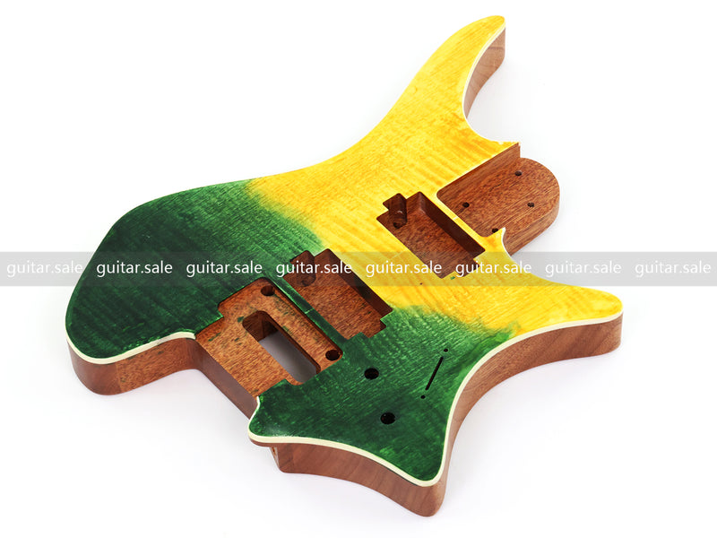 6 String Headless Solid Mahogany Electric Guitar Body with Satin Finish (YMB-033)