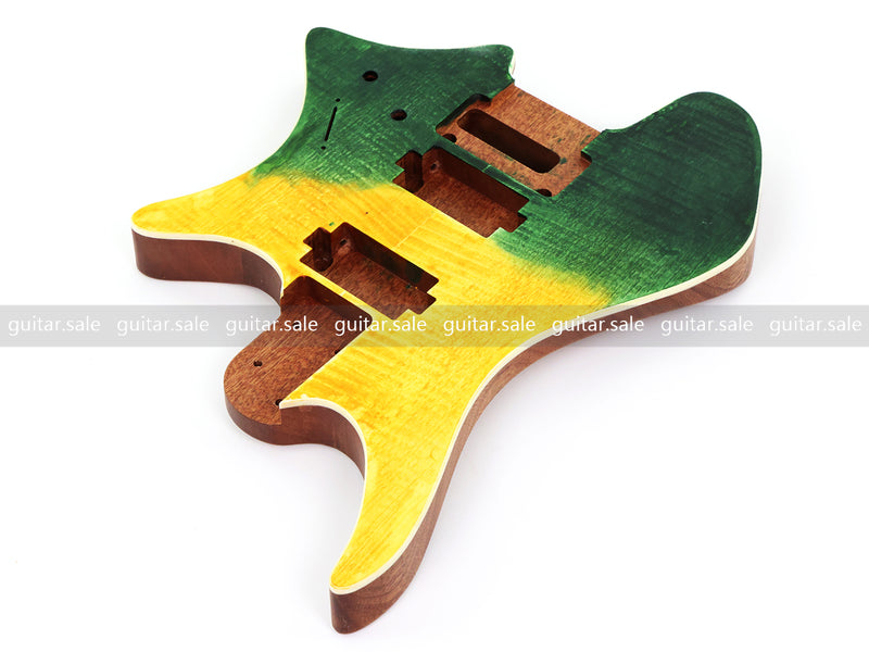 6 String Headless Solid Mahogany Electric Guitar Body with Satin Finish (YMB-033)