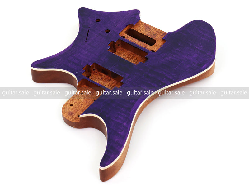 6 String Headless Solid Mahogany Electric Guitar Body with Satin Finish (YMB-035)