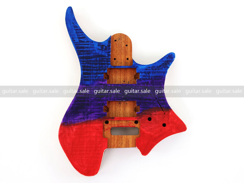 6 String Headless Solid Mahogany Electric Guitar Body with Satin Finish (YMB-036)