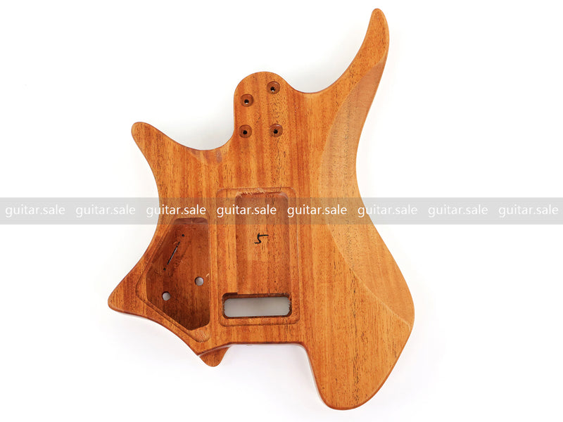 6 String Headless Solid Mahogany Electric Guitar Body with Satin Finish (YMB-036)