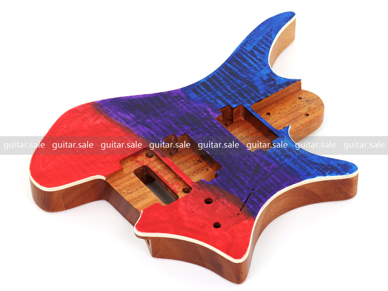 6 String Headless Solid Mahogany Electric Guitar Body with Satin Finish (YMB-036)