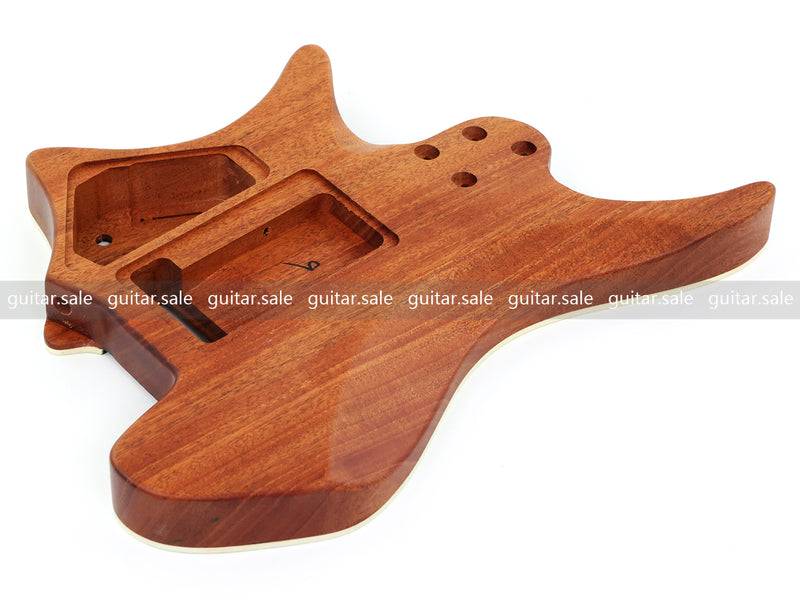 6 String Headless Solid Mahogany Electric Guitar Body with Satin Finish (YMB-037)