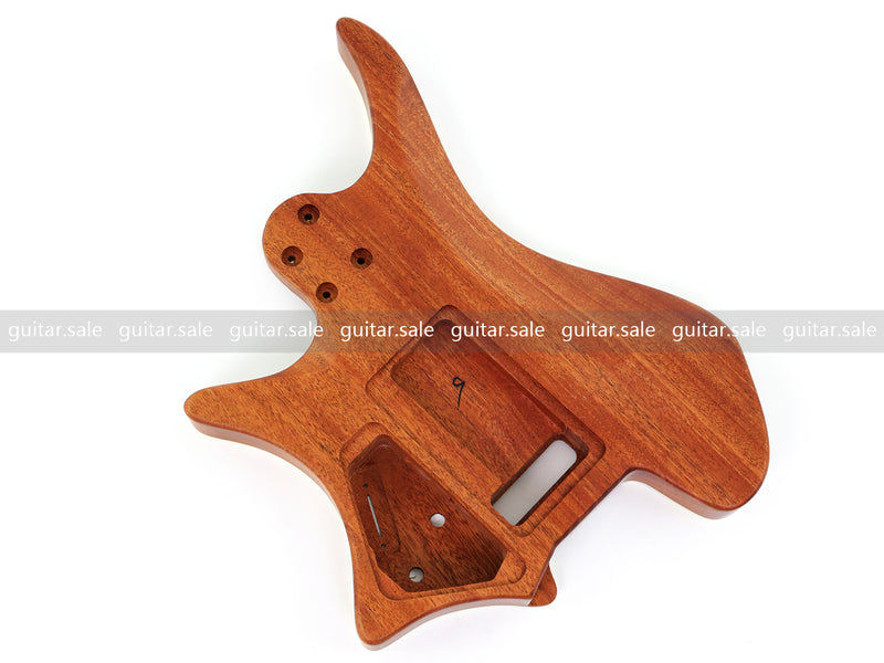 6 String Headless Solid Mahogany Electric Guitar Body with Satin Finish (YMB-037)