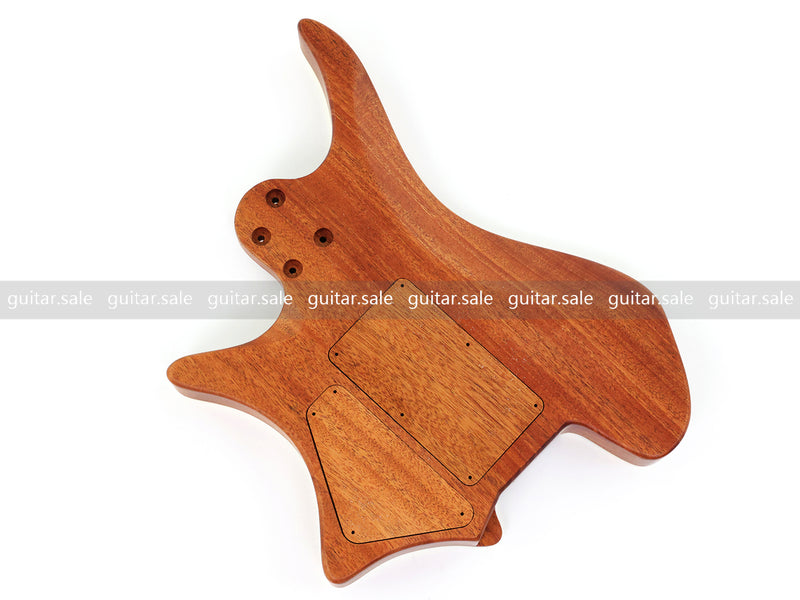 6 String Headless Solid Mahogany Electric Guitar Body with Satin Finish (YMB-037)