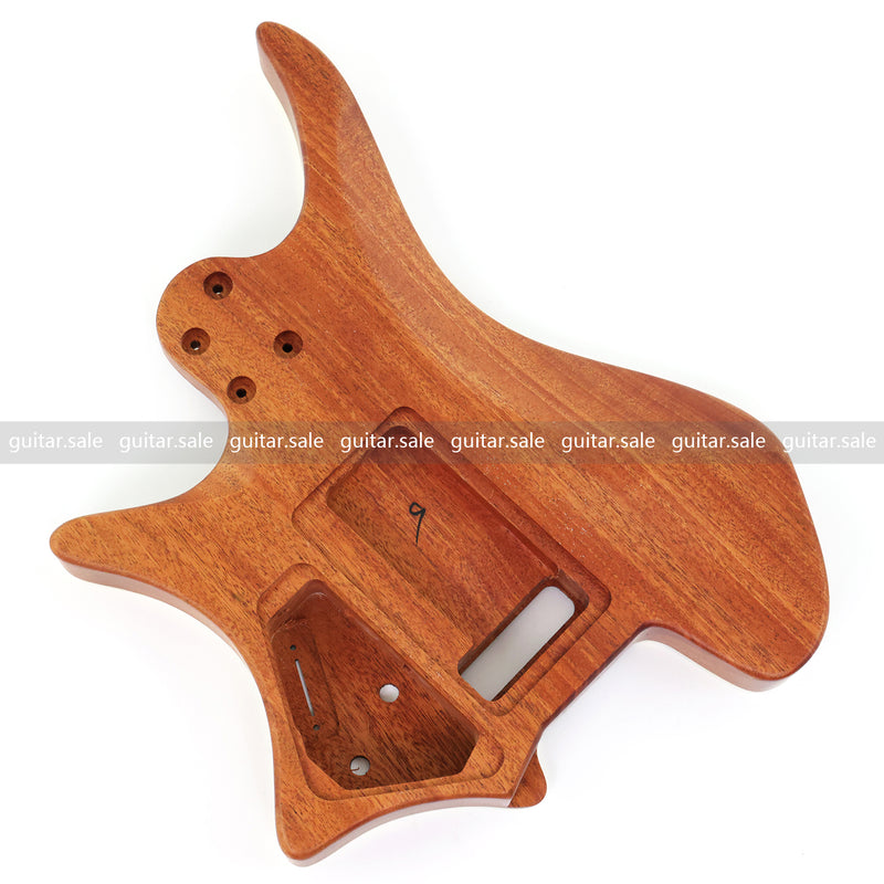 6 String Headless Solid Mahogany Electric Guitar Body with Satin Finish (YMB-037)