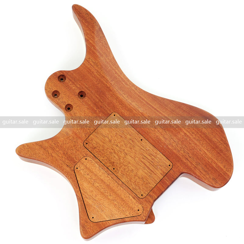 6 String Headless Solid Mahogany Electric Guitar Body with Satin Finish (YMB-037)
