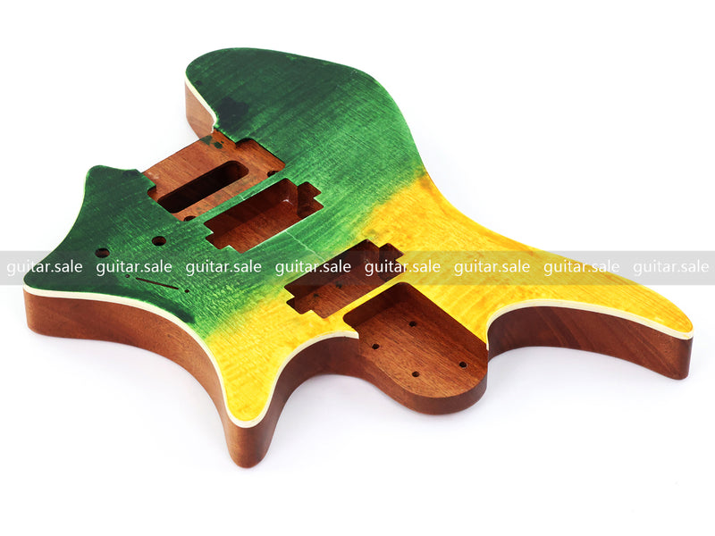 6 String Headless Solid Mahogany Electric Guitar Body with Satin Finish (YMB-037)