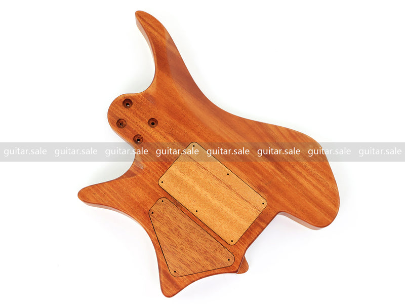 6 String Headless Solid Mahogany Electric Guitar Body with Satin Finish (YMB-038)