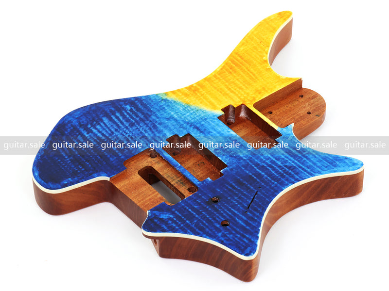 6 String Headless Solid Mahogany Electric Guitar Body with Satin Finish (YMB-038)