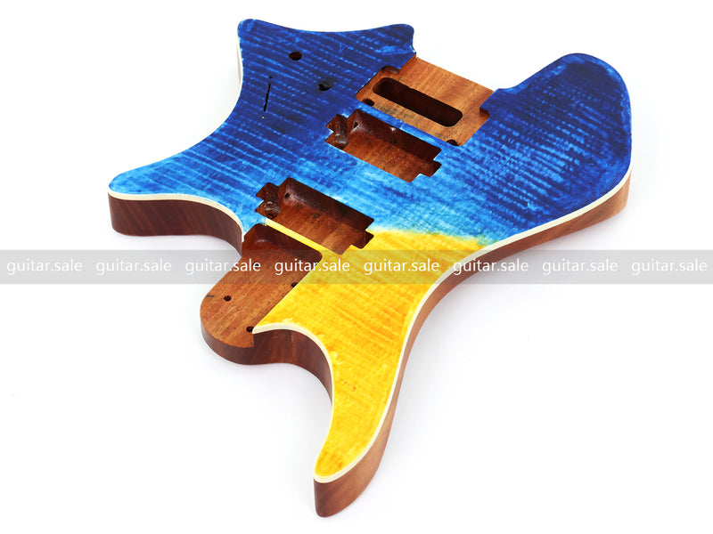 6 String Headless Solid Mahogany Electric Guitar Body with Satin Finish (YMB-038)