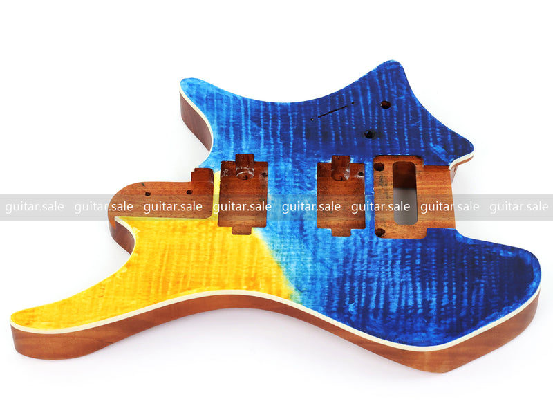 6 String Headless Solid Mahogany Electric Guitar Body with Satin Finish (YMB-038)