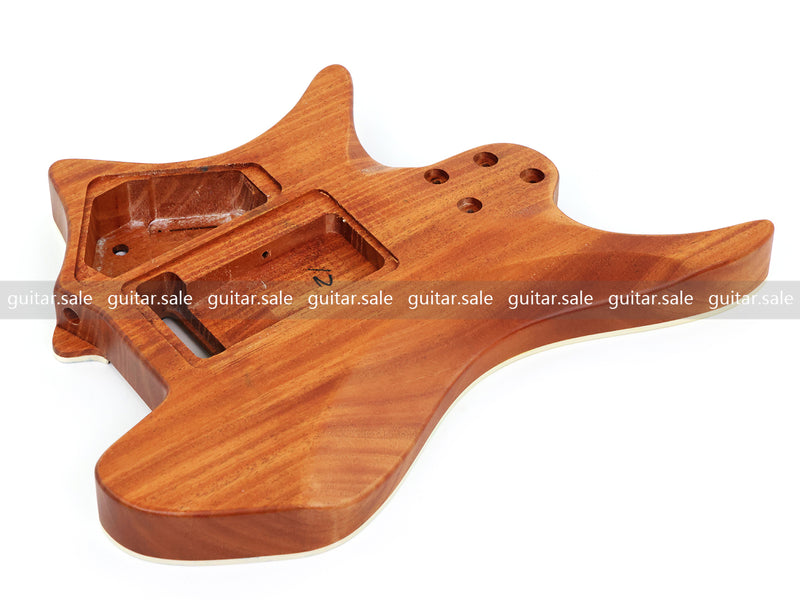 6 String Headless Solid Mahogany Electric Guitar Body with Satin Finish (YMB-038)