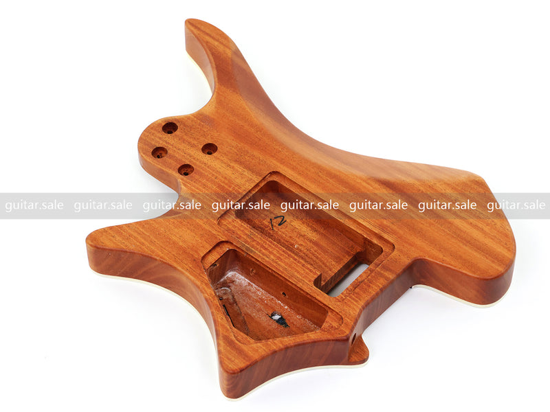 6 String Headless Solid Mahogany Electric Guitar Body with Satin Finish (YMB-038)