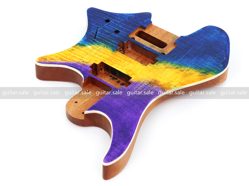 6 String Headless Solid Mahogany Electric Guitar Body with Satin Finish (YMB-039)