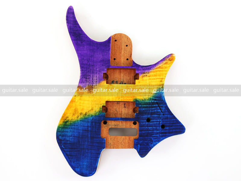 6 String Headless Solid Mahogany Electric Guitar Body with Satin Finish (YMB-039)