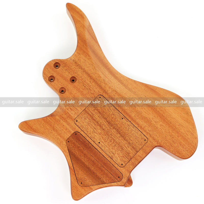 6 String Headless Solid Mahogany Electric Guitar Body with Satin Finish (YMB-039)