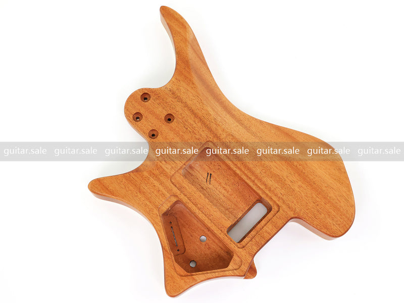 6 String Headless Solid Mahogany Electric Guitar Body with Satin Finish (YMB-039)