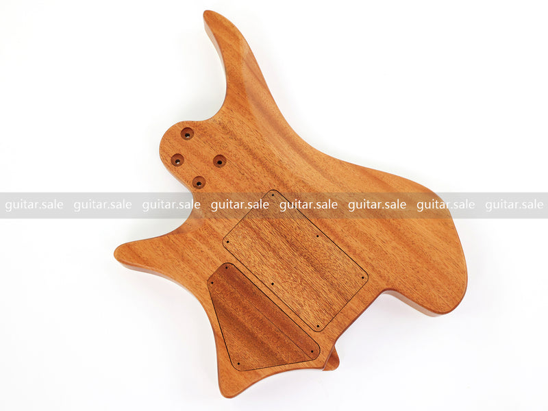 6 String Headless Solid Mahogany Electric Guitar Body with Satin Finish (YMB-039)