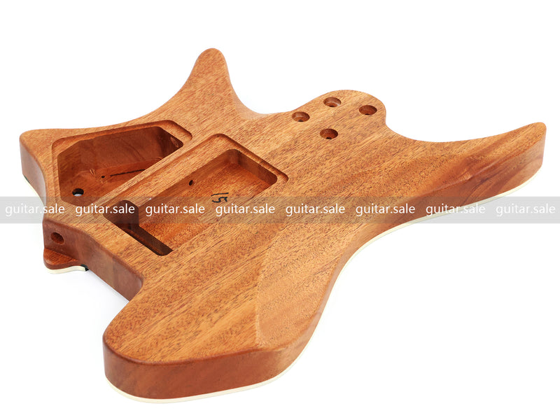 6 String Headless Solid Mahogany Electric Guitar Body with Satin Finish (YMB-051)
