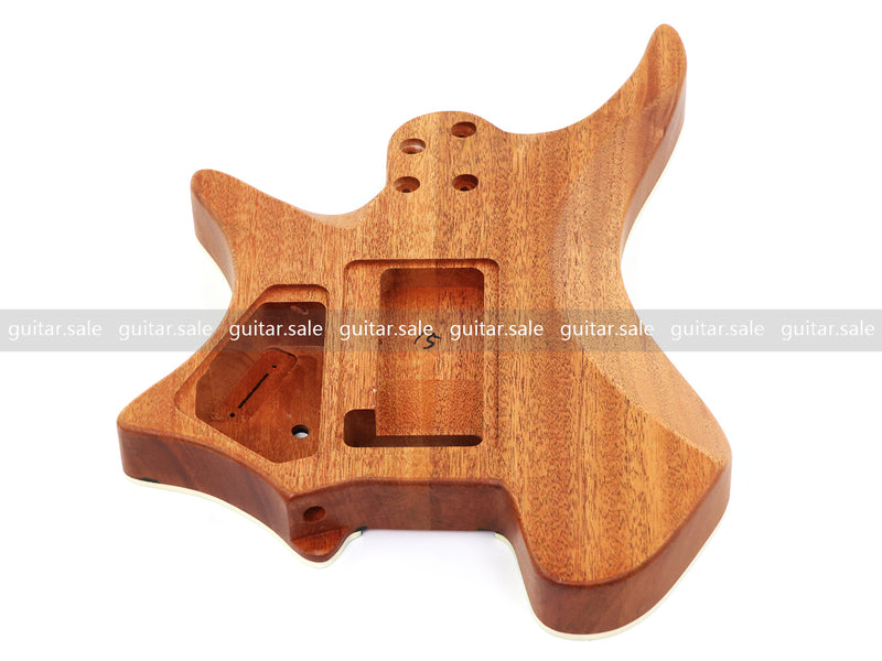 6 String Headless Solid Mahogany Electric Guitar Body with Satin Finish (YMB-051)