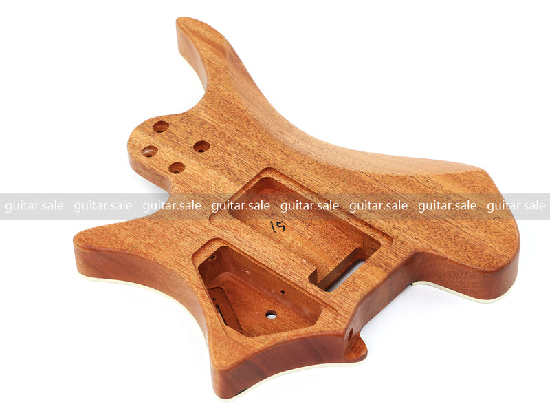 6 String Headless Solid Mahogany Electric Guitar Body with Satin Finish (YMB-051)