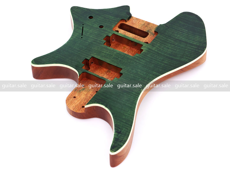 6 String Headless Solid Mahogany Electric Guitar Body with Satin Finish (YMB-051)