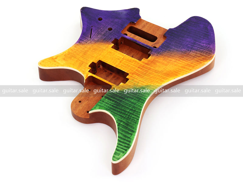 6 String Headless Solid Mahogany Electric Guitar Body with Satin Finish (YMB-052)