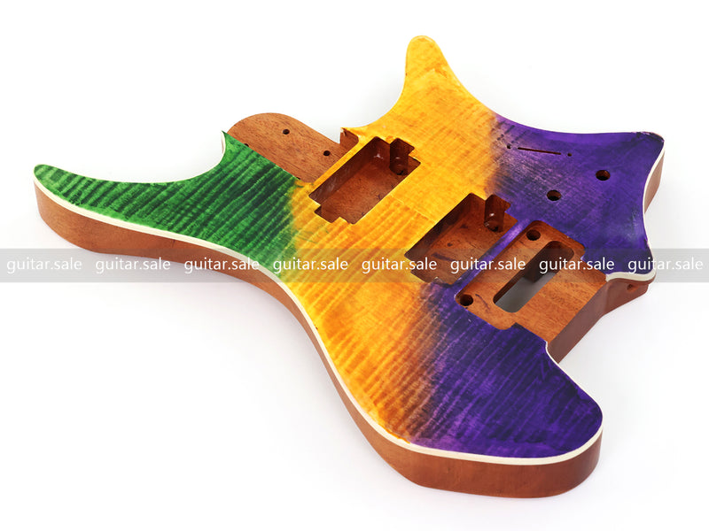 6 String Headless Solid Mahogany Electric Guitar Body with Satin Finish (YMB-052)