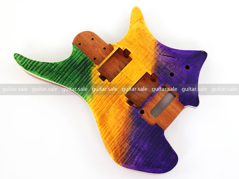 6 String Headless Solid Mahogany Electric Guitar Body with Satin Finish (YMB-052)