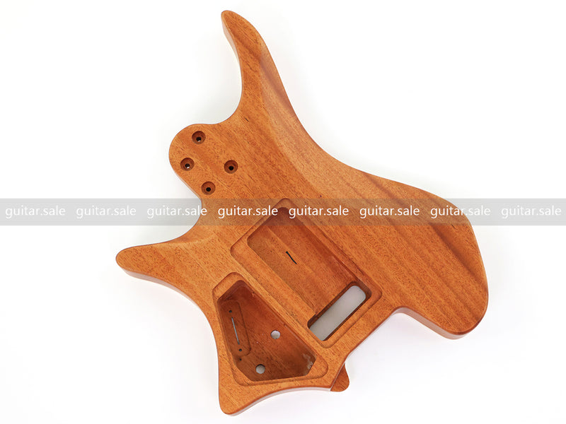 6 String Headless Solid Mahogany Electric Guitar Body with Satin Finish (YMB-052)