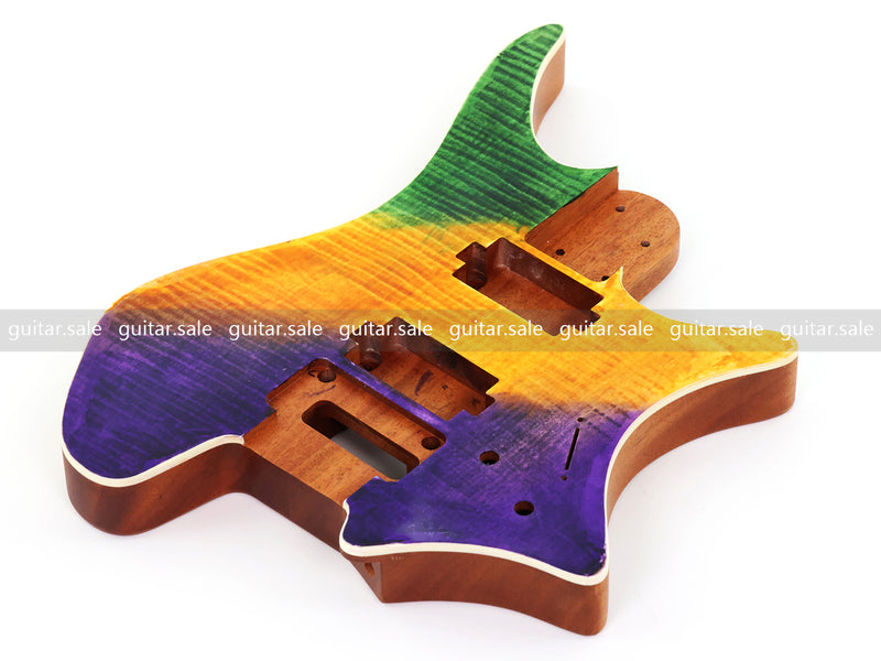6 String Headless Solid Mahogany Electric Guitar Body with Satin Finish (YMB-052)