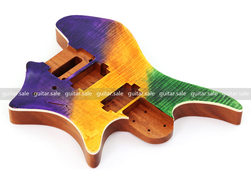 6 String Headless Solid Mahogany Electric Guitar Body with Satin Finish (YMB-052)