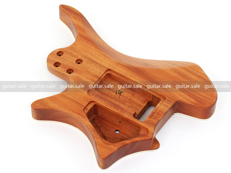 6 String Headless Solid Mahogany Electric Guitar Body with Satin Finish (YMB-053)