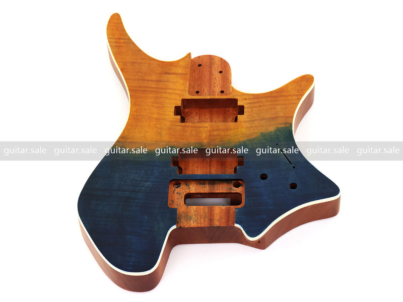 6 String Headless Solid Mahogany Electric Guitar Body with Satin Finish (YMB-053)