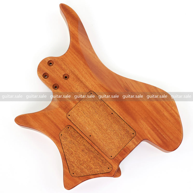 6 String Headless Solid Mahogany Electric Guitar Body with Satin Finish (YMB-053)