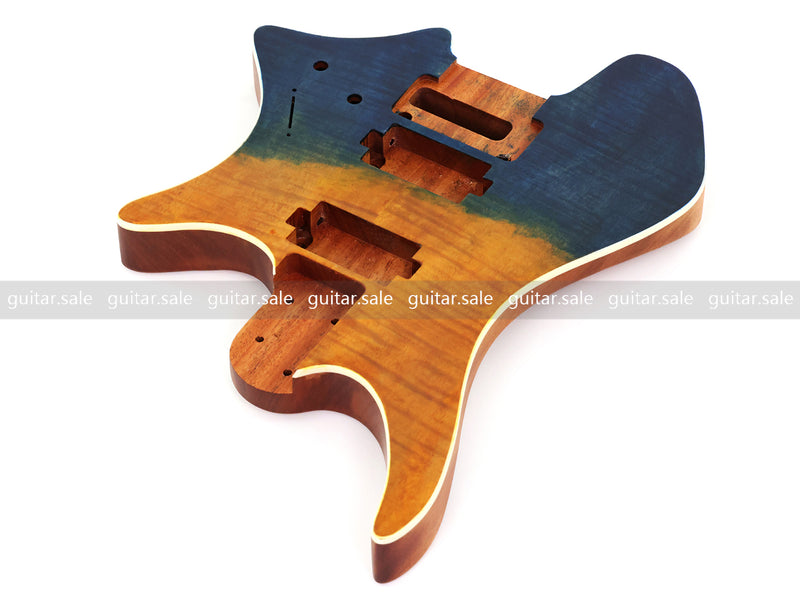 6 String Headless Solid Mahogany Electric Guitar Body with Satin Finish (YMB-053)