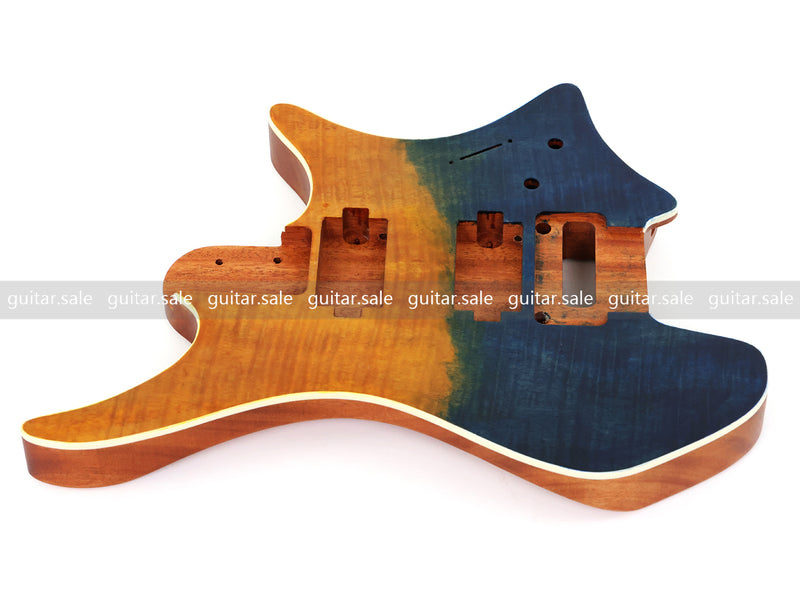 6 String Headless Solid Mahogany Electric Guitar Body with Satin Finish (YMB-053)