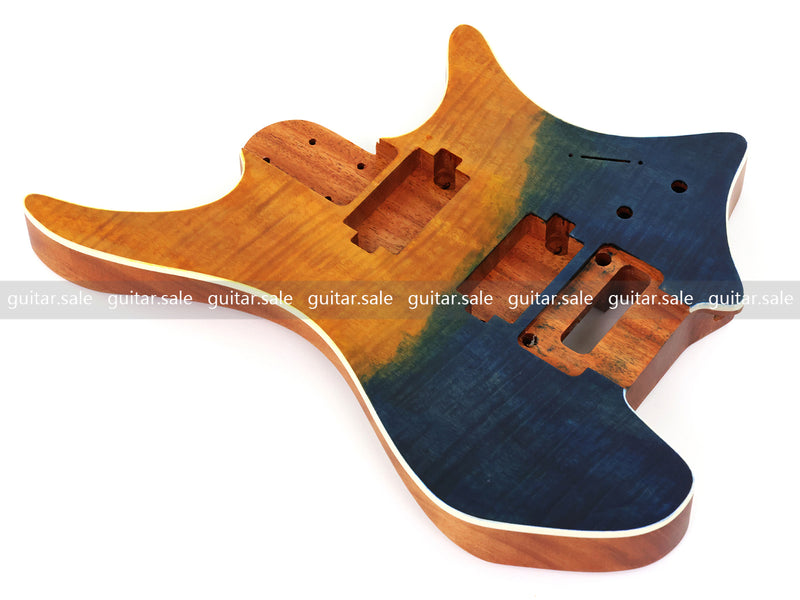 6 String Headless Solid Mahogany Electric Guitar Body with Satin Finish (YMB-053)