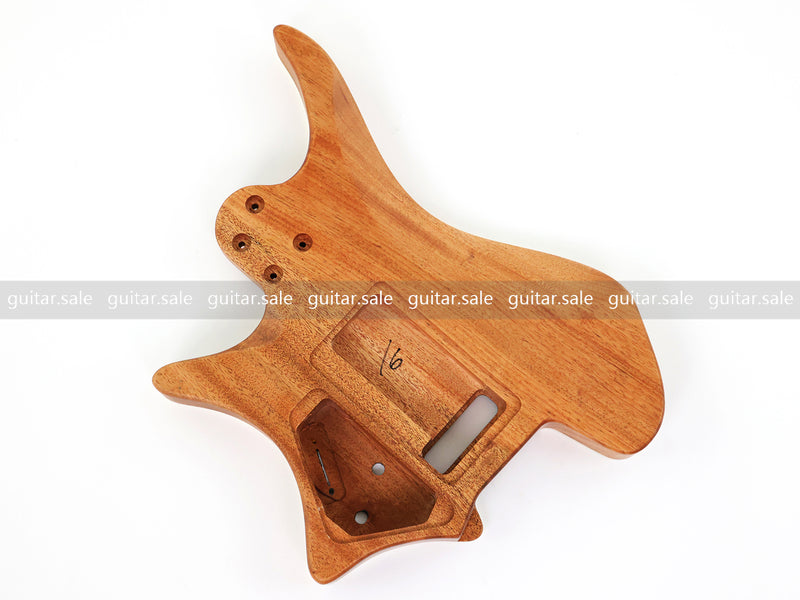 6 String Headless Solid Mahogany Electric Guitar Body with Satin Finish (YMB-056)