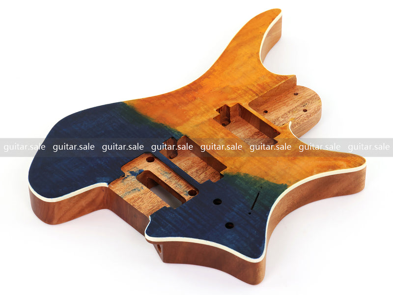 6 String Headless Solid Mahogany Electric Guitar Body with Satin Finish (YMB-056)