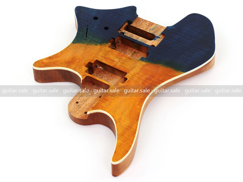 6 String Headless Solid Mahogany Electric Guitar Body with Satin Finish (YMB-056)