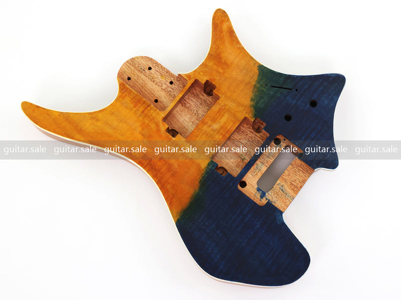 6 String Headless Solid Mahogany Electric Guitar Body with Satin Finish (YMB-056)